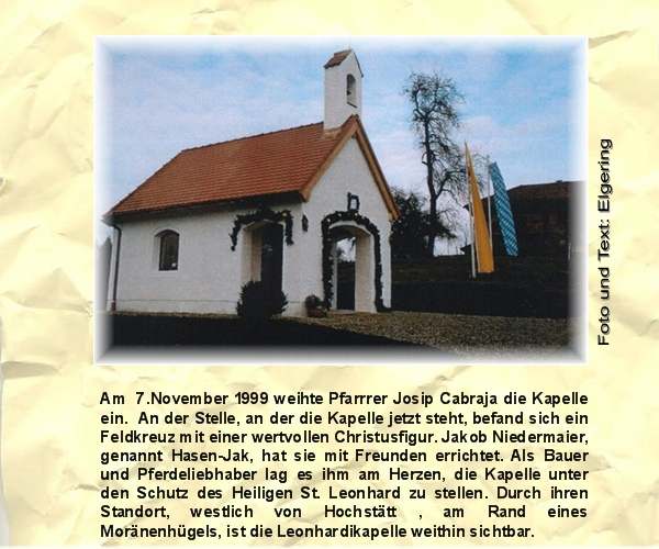 Kapelle in Berg/Hochstätt Außenansicht