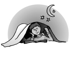 Lesen unter der Decke