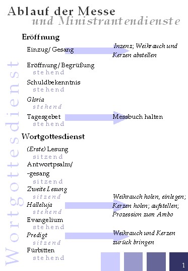 Übersicht Wortgottesdienst