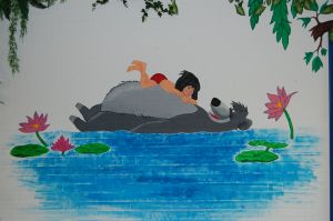 Wandgestaltung in der Aula
