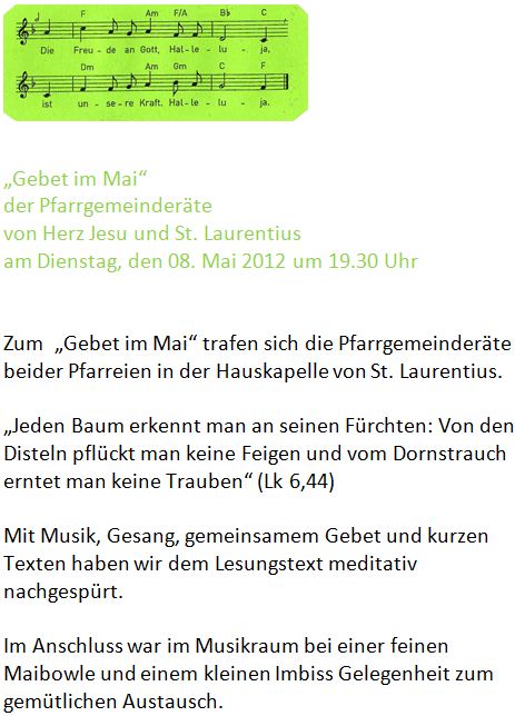 Gebet im Mai