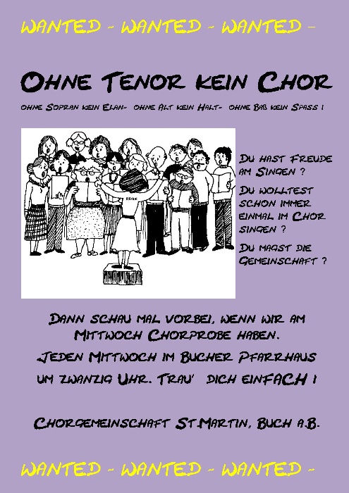 Sänger gesucht