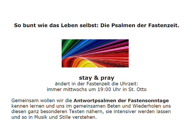 Stay&pray in der Fastenzeit