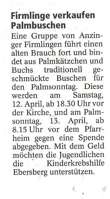 Palmbuschenbinden
