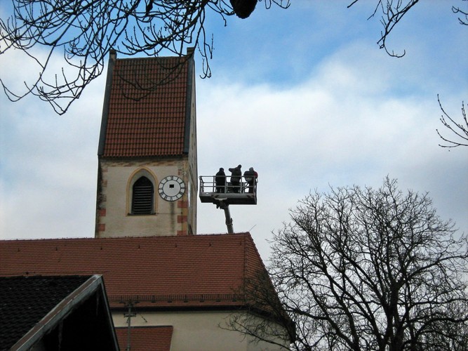 Erneuerung der Turmuhr in Purfing