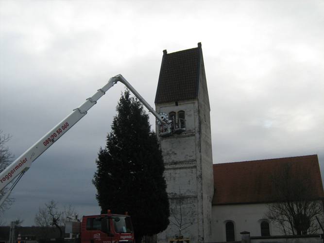 Erneuerung der Turmuhr in Purfing