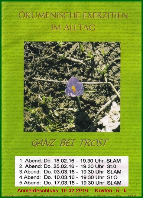 Plakat für Exerzitien im Alltag 2016