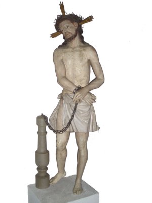 Plastik leidender Christus