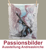 Button Ausstellung Passionsbilder Andreaskirche mit Bild Kreuzweg