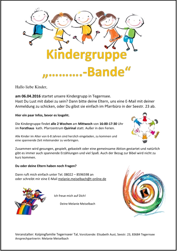 Plakat aktuell Kindergruppen