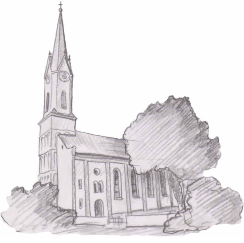 Bleistiftgrafik Kirche St. Martin