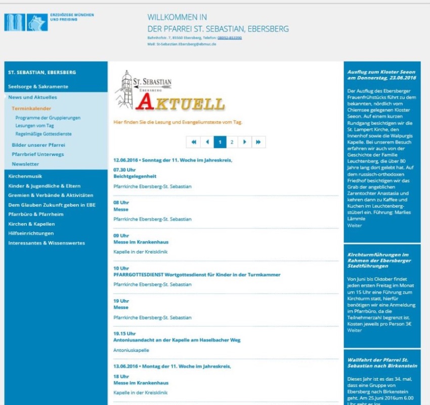 EBE Kalender und News