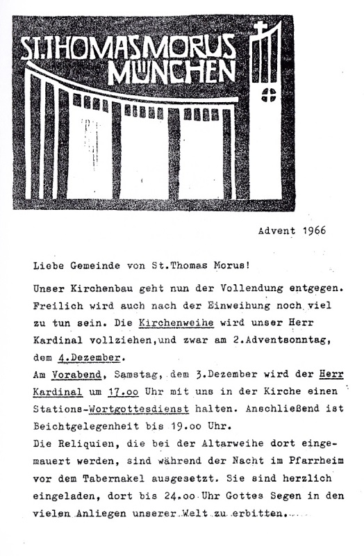 Erster Pfarrbrief