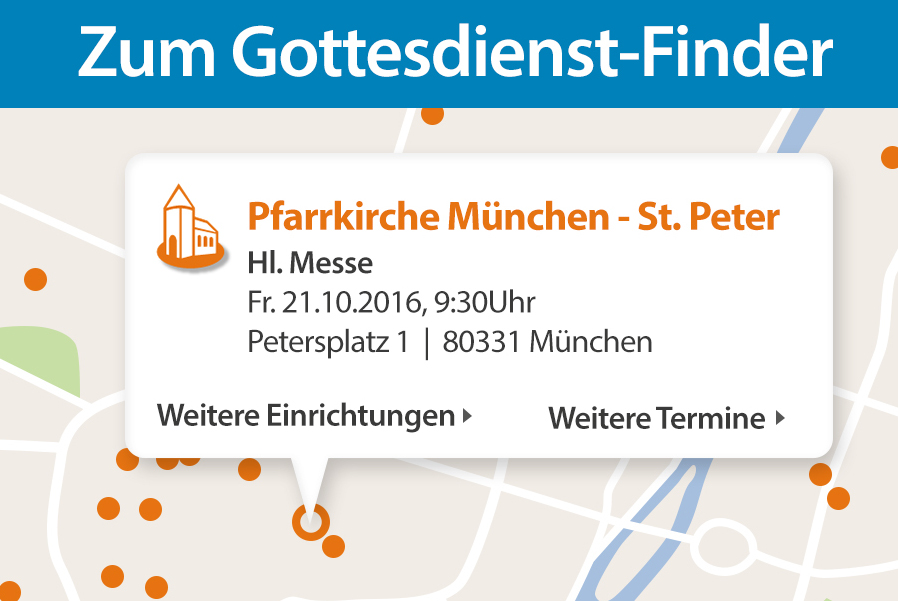 Gottesdienste im Erzbistum München und Freising: Map und Karte