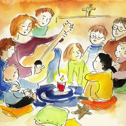 Kind am Altar