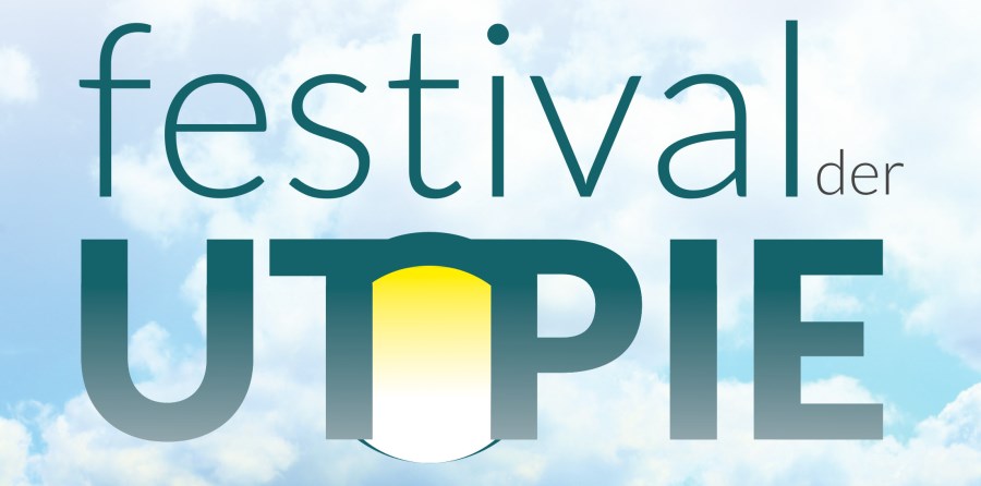 Logo mit Hintergrund Festival der Utopie