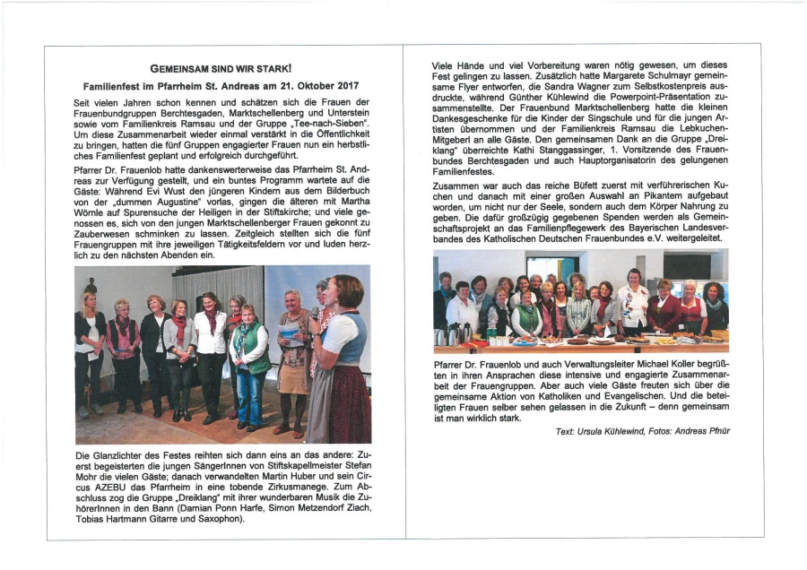 Familienfest Frauenbünde