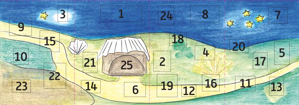 Schatzkästchen Adventskalender Motiv mit Türchen