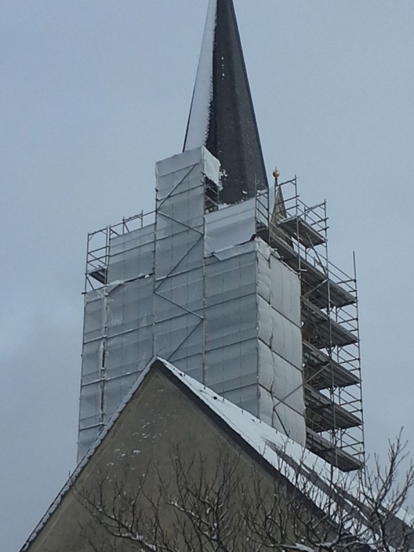 Kirchturm Einrüstung