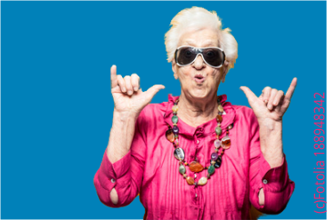 Kachel Senioren Lady blau