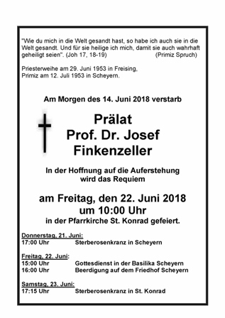 Todesanz.Prof. Finkenzeller