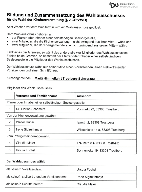 Wahlausschuss KV-Wahl