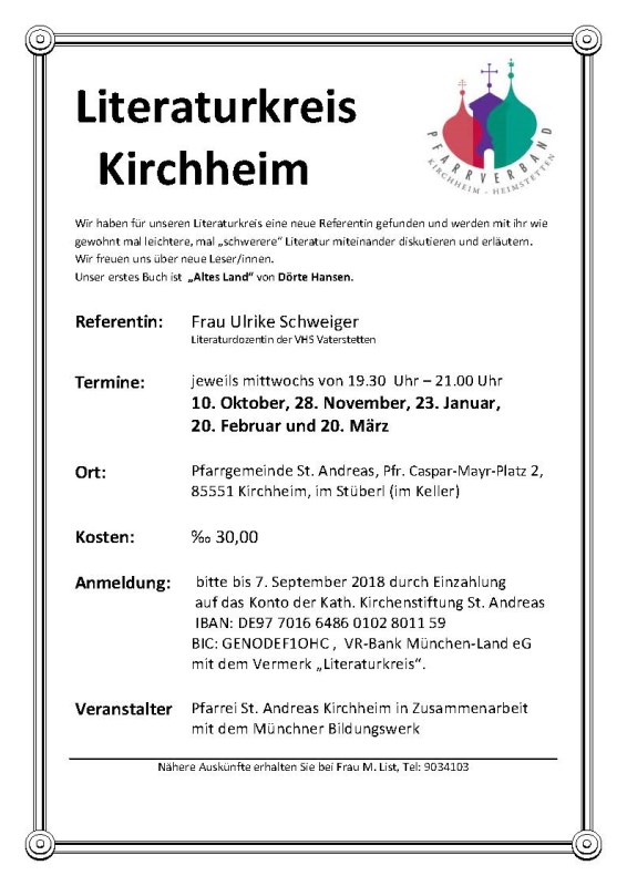 Literaturkreis Plakat