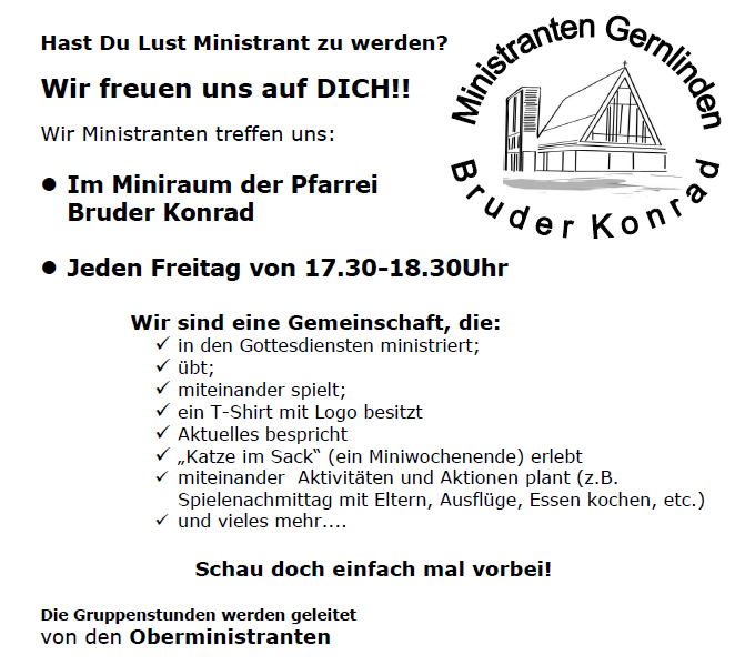 Plakat Anwerbung Ministranten 08-09-2018