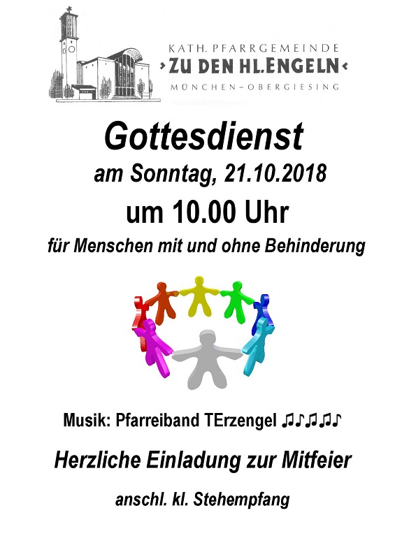 Einladung zum Gottesdienst für und mit Behinderte 2018