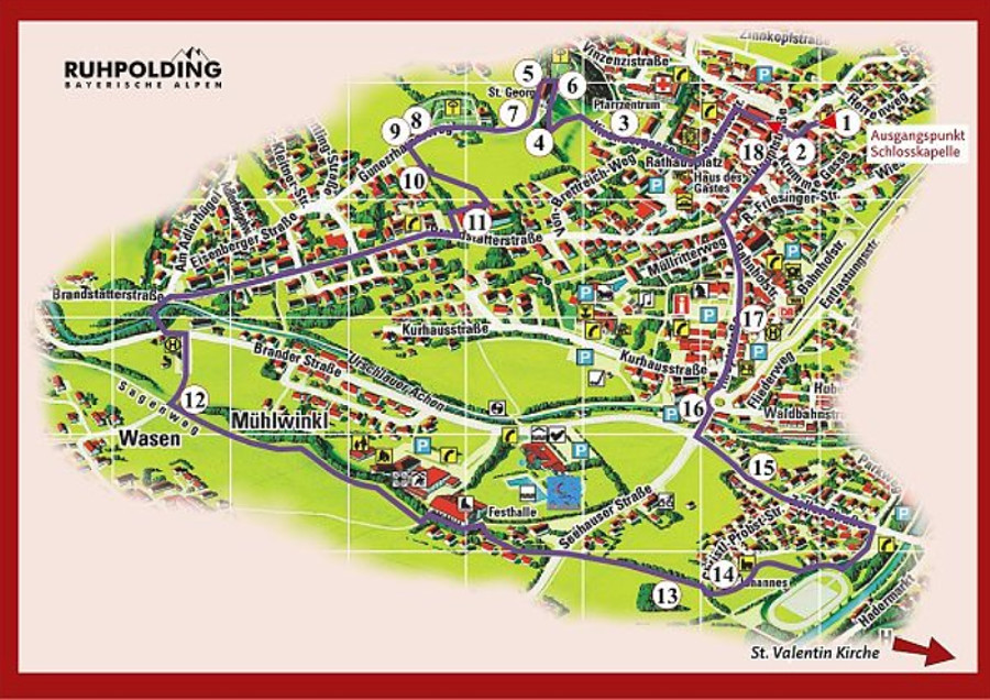 Plan Ruhpolding Verlauf Kapellenweg