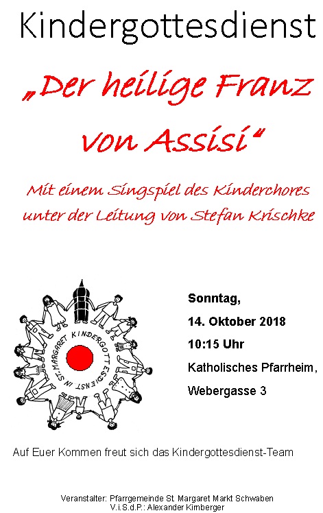 Kindergottesdienst Oktober 2018
